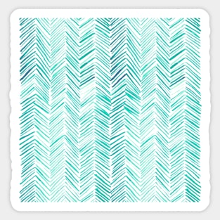 Watercolor Herringbone Pattern - Mint Green Sticker